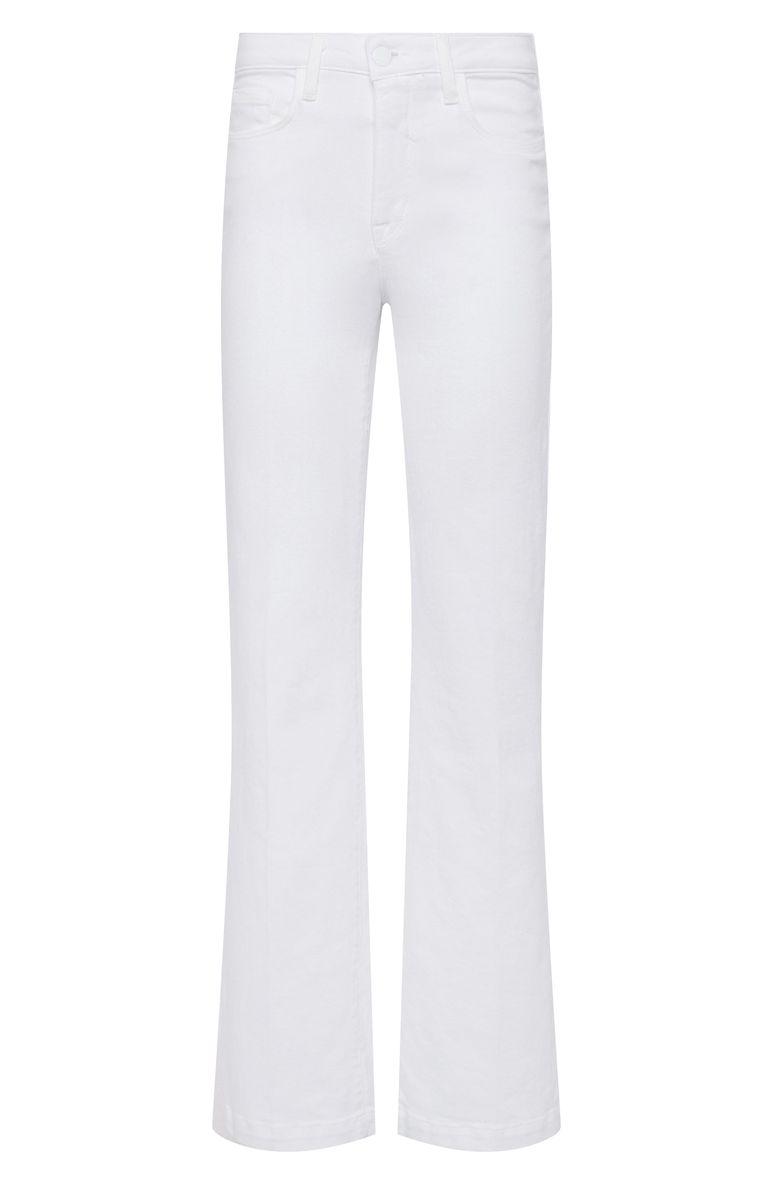 L'AGENCE Scottie High Waist Wide Leg Jeans in Blanc at Nordstrom - 4