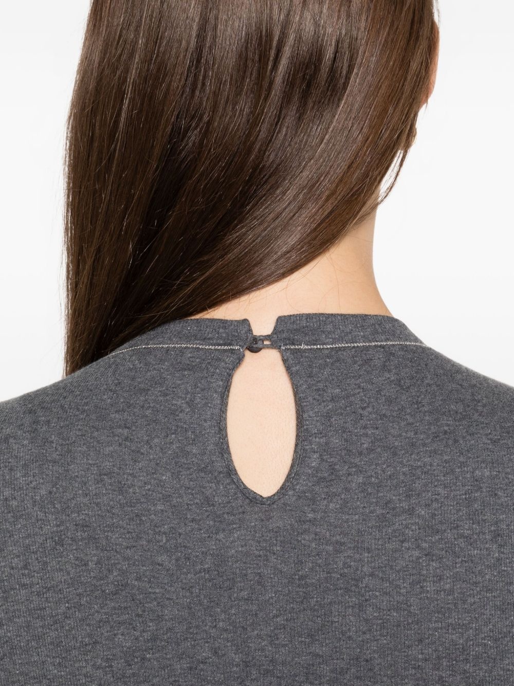 keyhole-detail long-sleeve top - 5