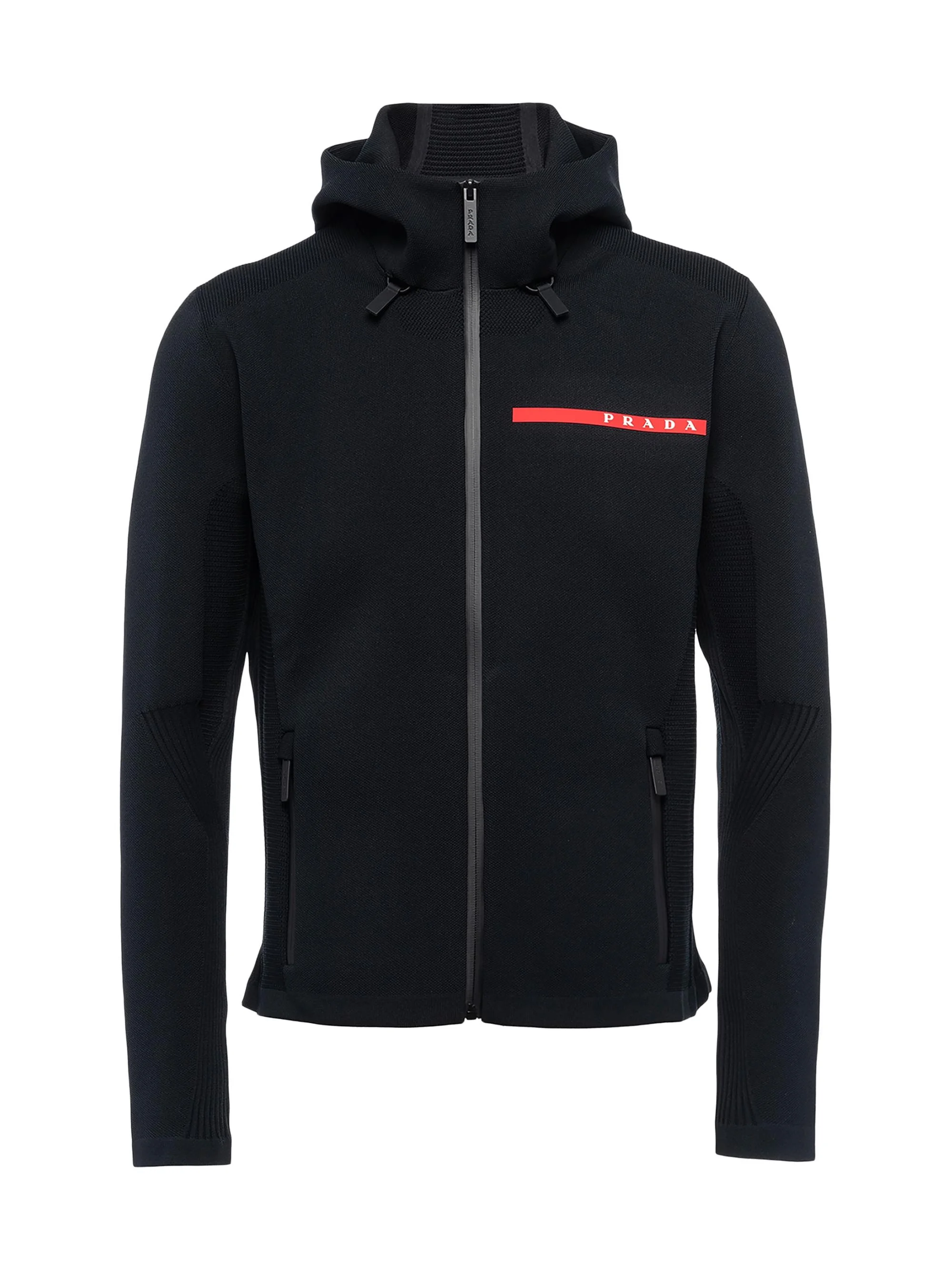 Men's Techno Piqué Hoodie - Black - 1