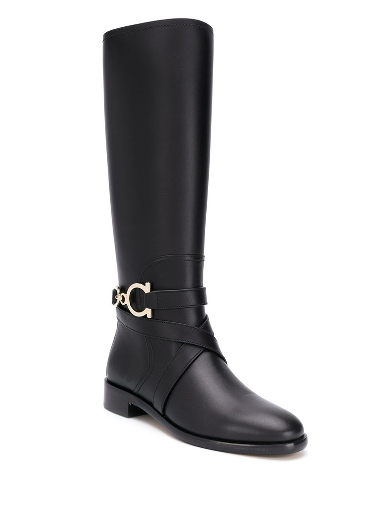 FERRAGAMO Gancini knee-high boots outlook