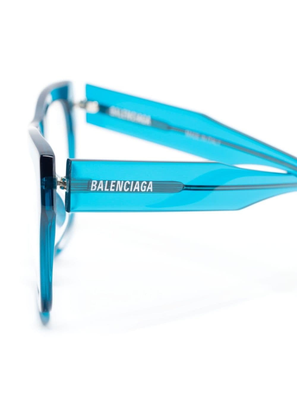 logo-debossed rectangle-frame glasses - 3