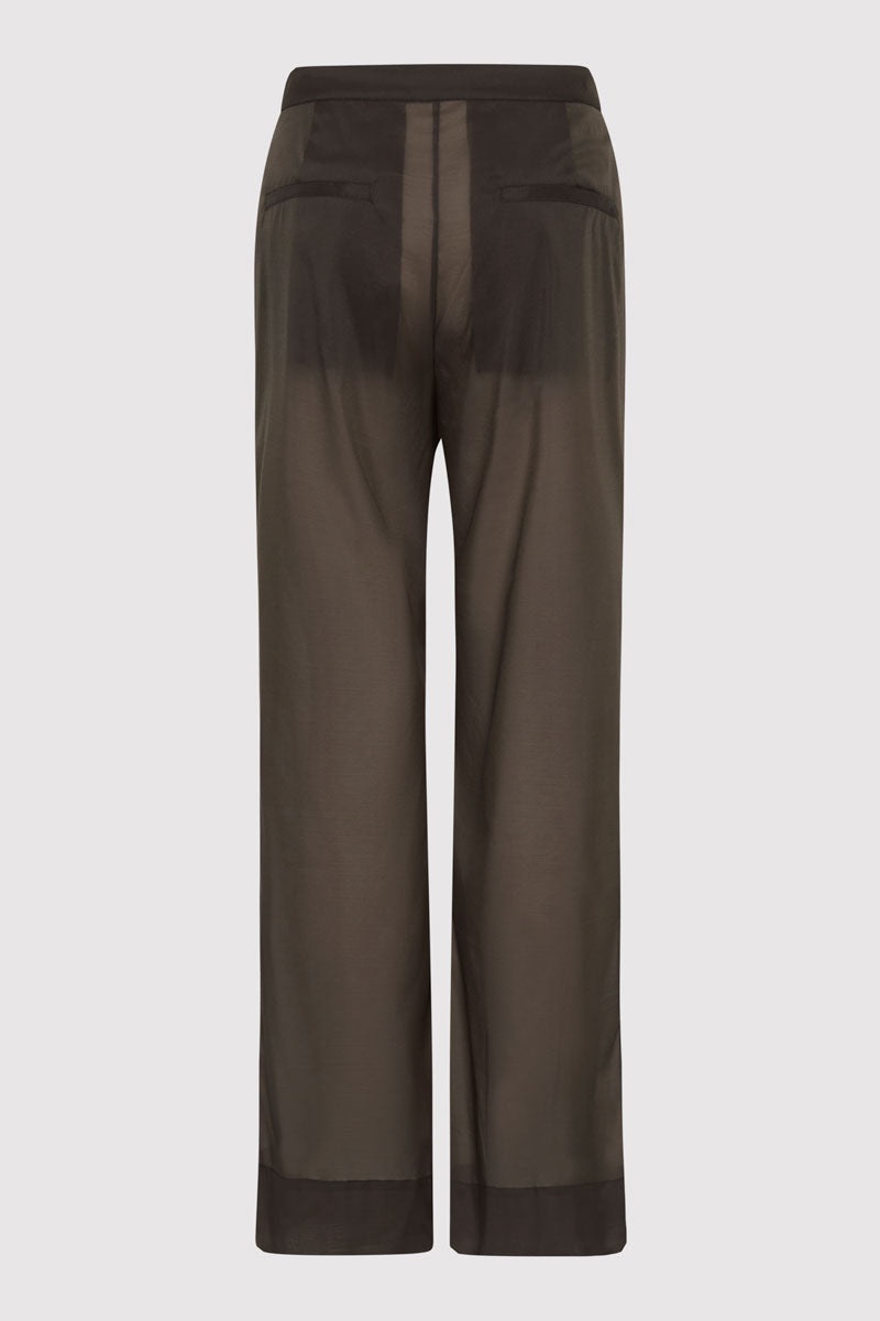 Tailored Transparent Pants - Black Olive - 8