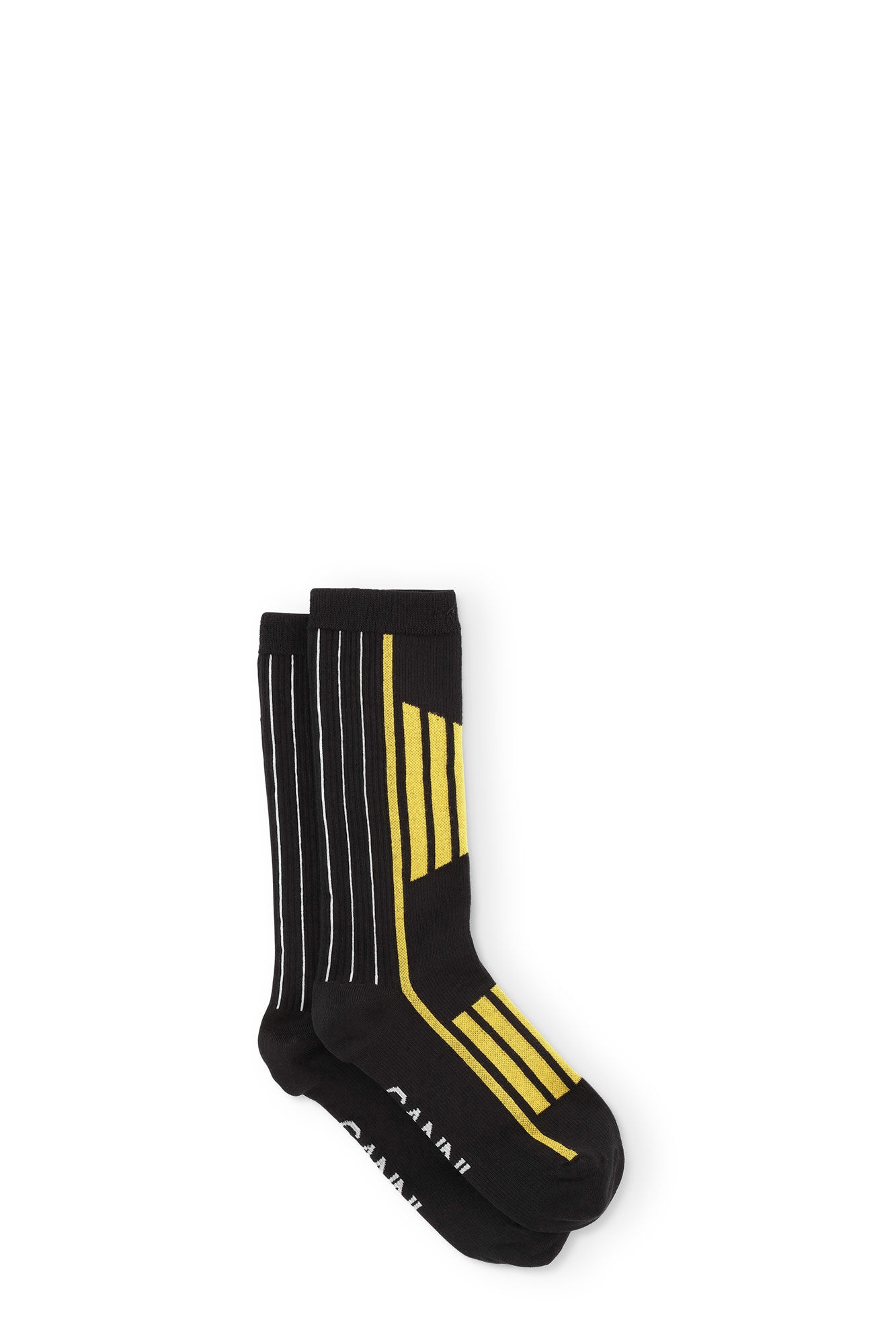 BLACK/YELLOW SPORTY SOCKS - 1