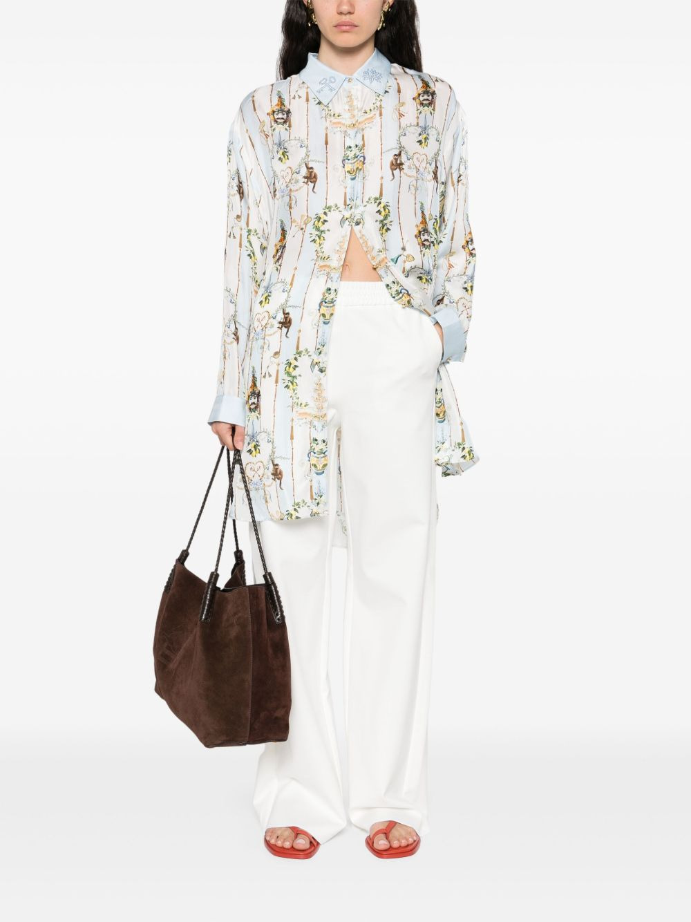 graphic-print silk shirt - 2