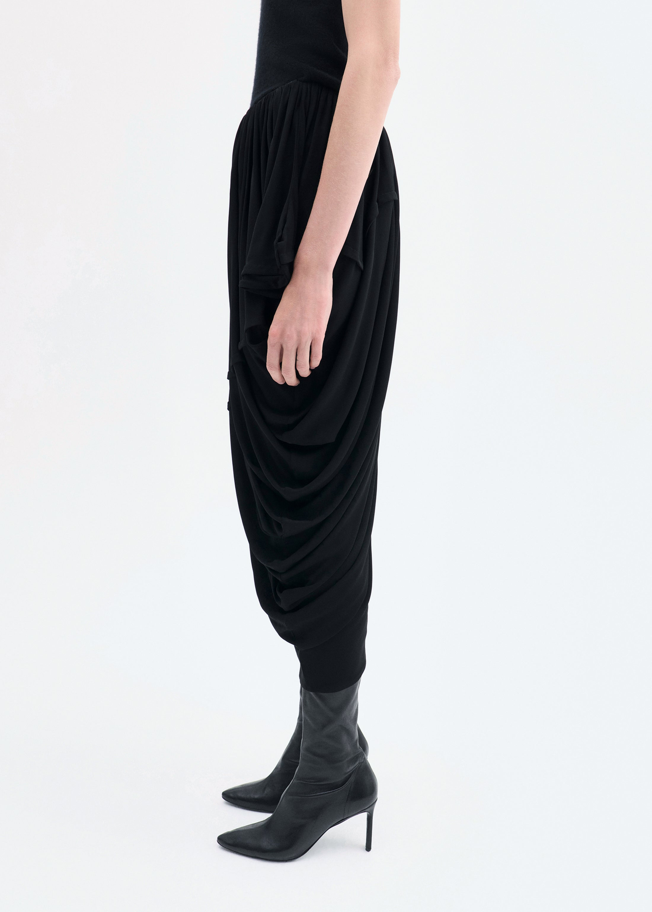 Draped Skirt in Viscose Jersey - 4