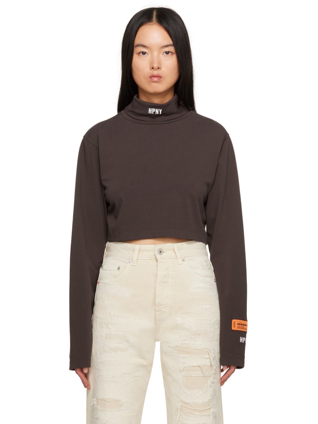 Brown 'HPNY' Long Sleeve T-Shirt - 1