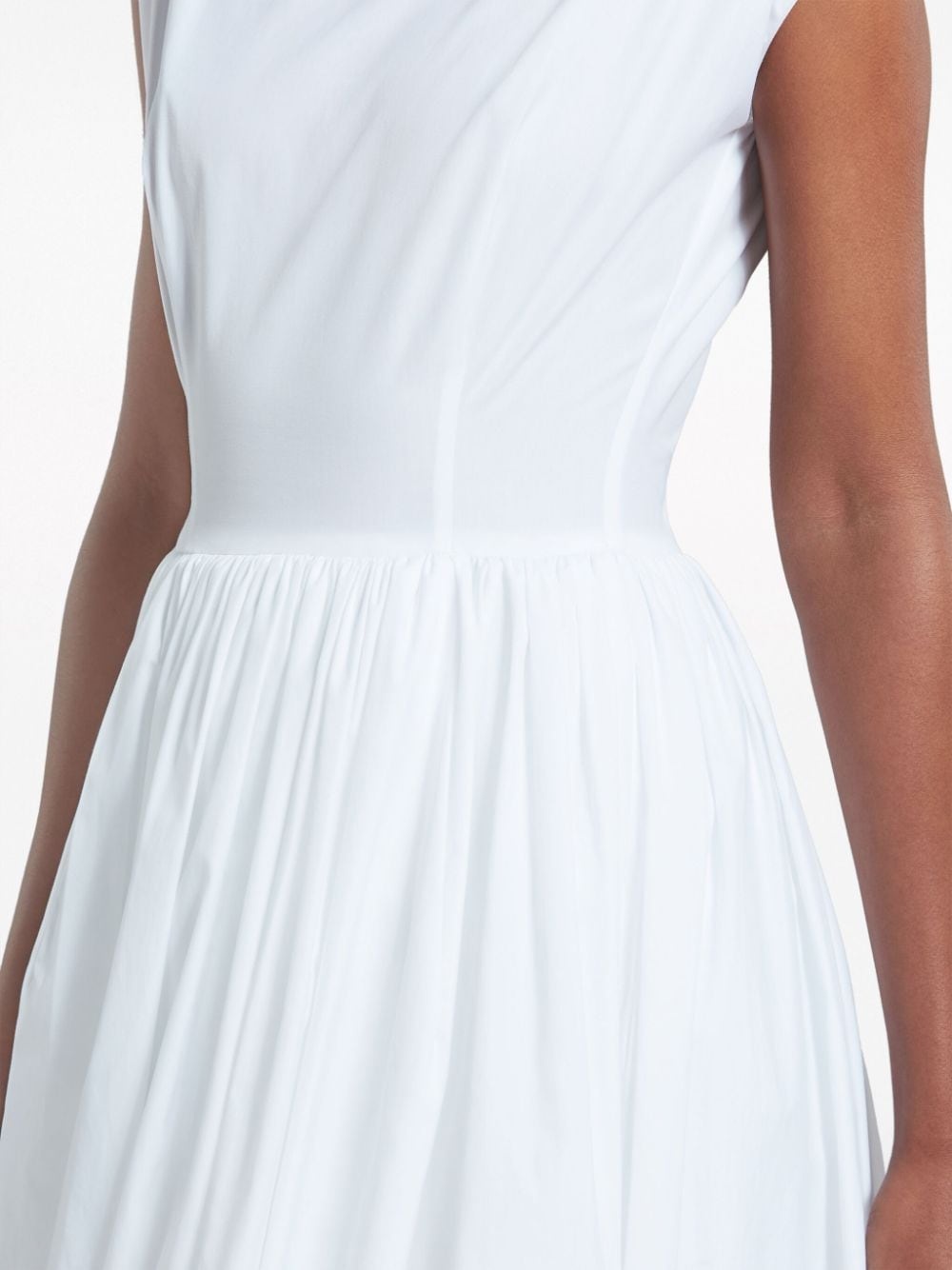 boat-neck cotton midi dress - 6