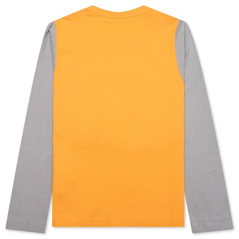 Comme des Garçons PLAY WOMEN'S BI-COLOR T-SHIRT - YELLOW/GREY outlook