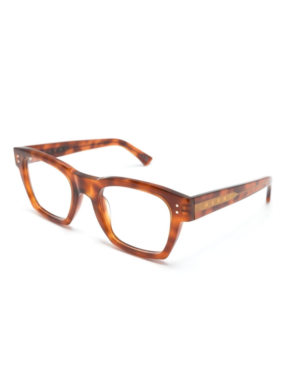 tortoiseshell rectangle-frame glasses - 2