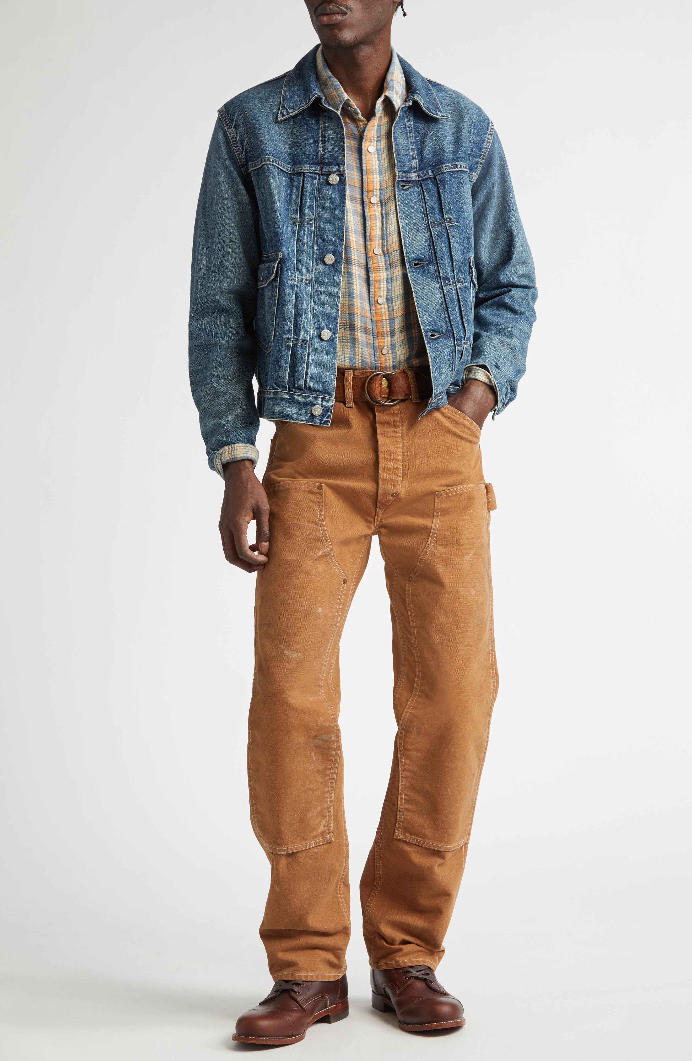 Double RL Hamilton Distressed Carpenter Pants in Khaki at Nordstrom - 2