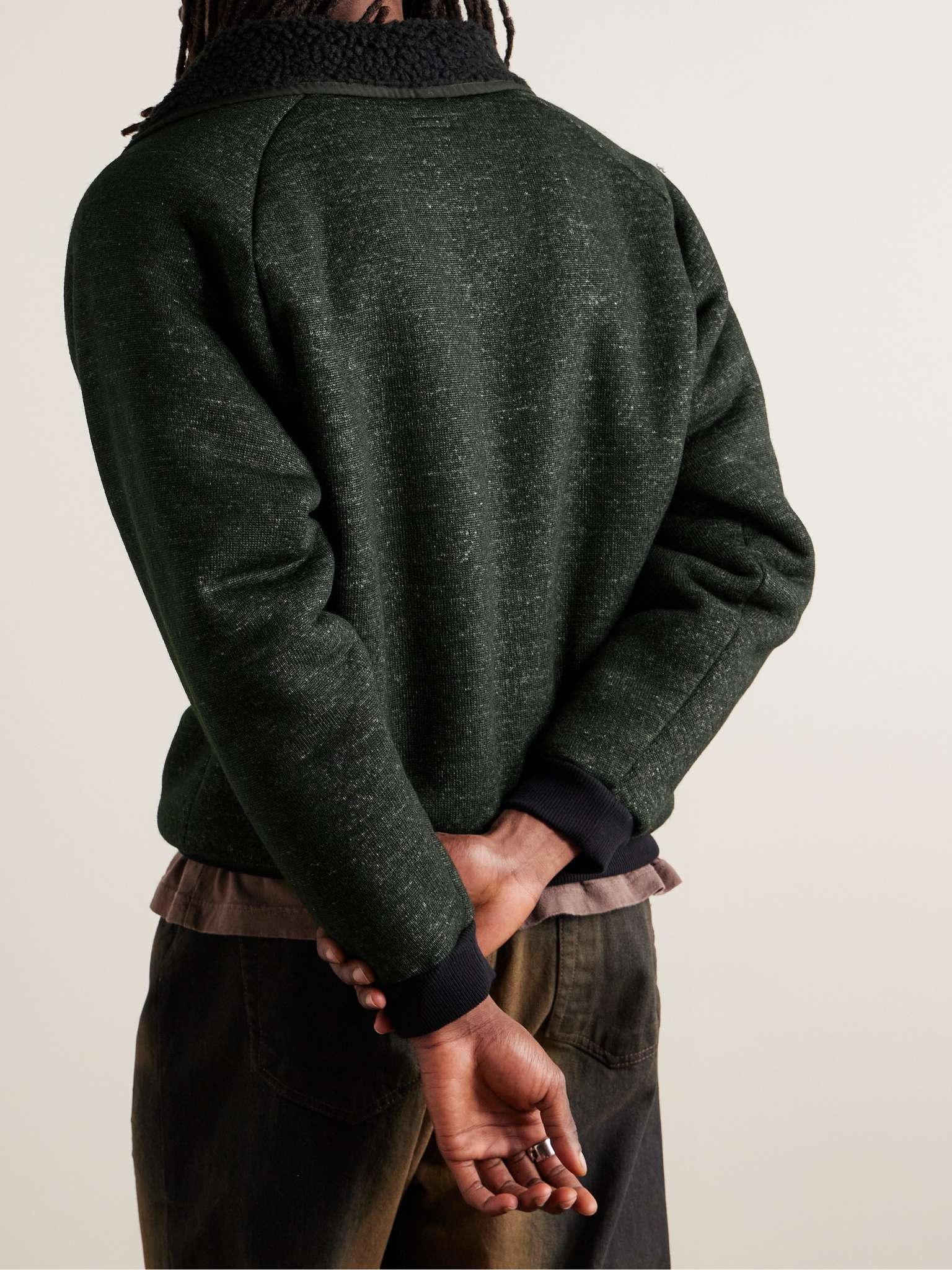 Alpine Logo-Appliquéd Fleece-Lined Knitted Half-Zip Sweatshirt - 4