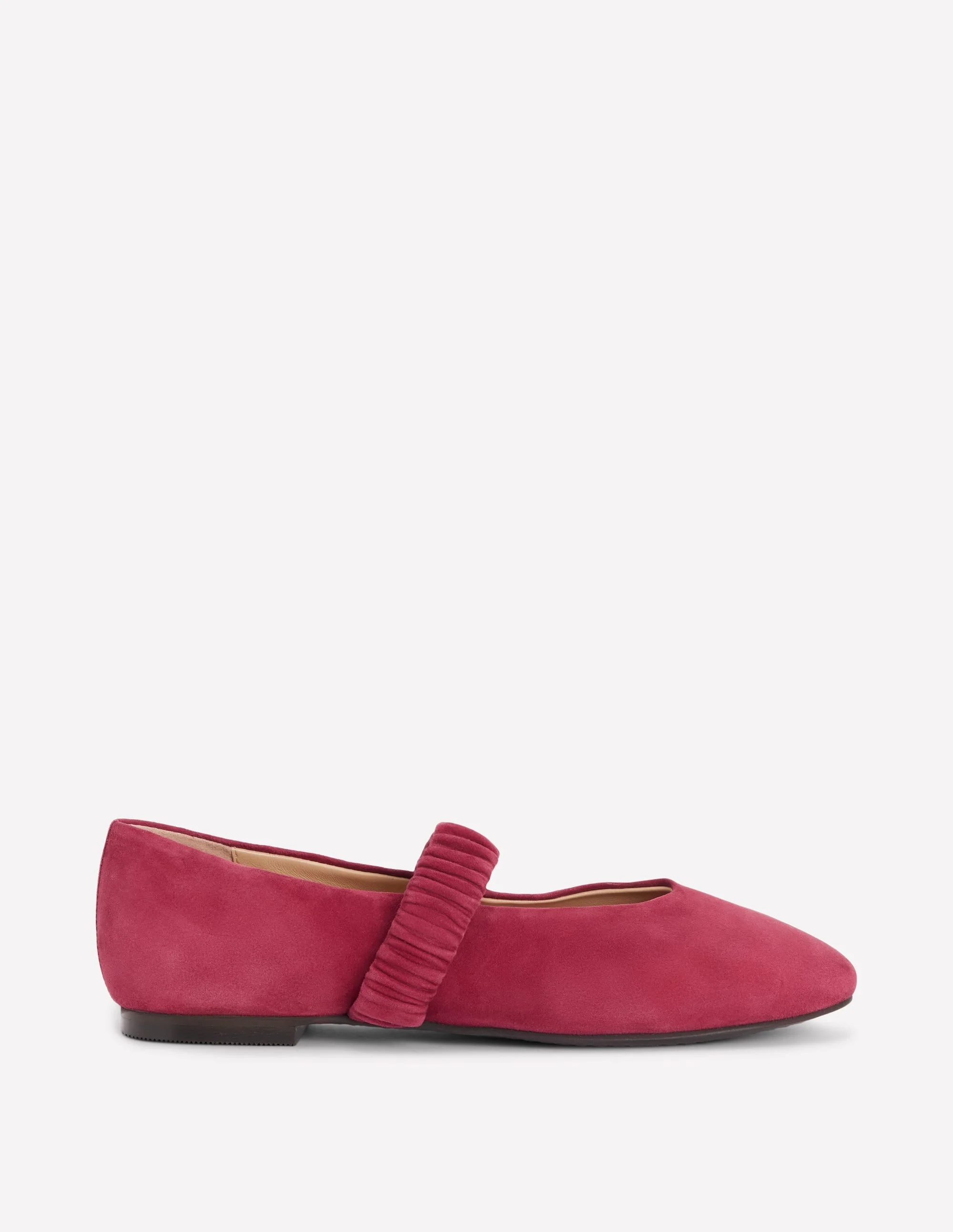 Camilla Ruched Ballet Flats-Wine - 1