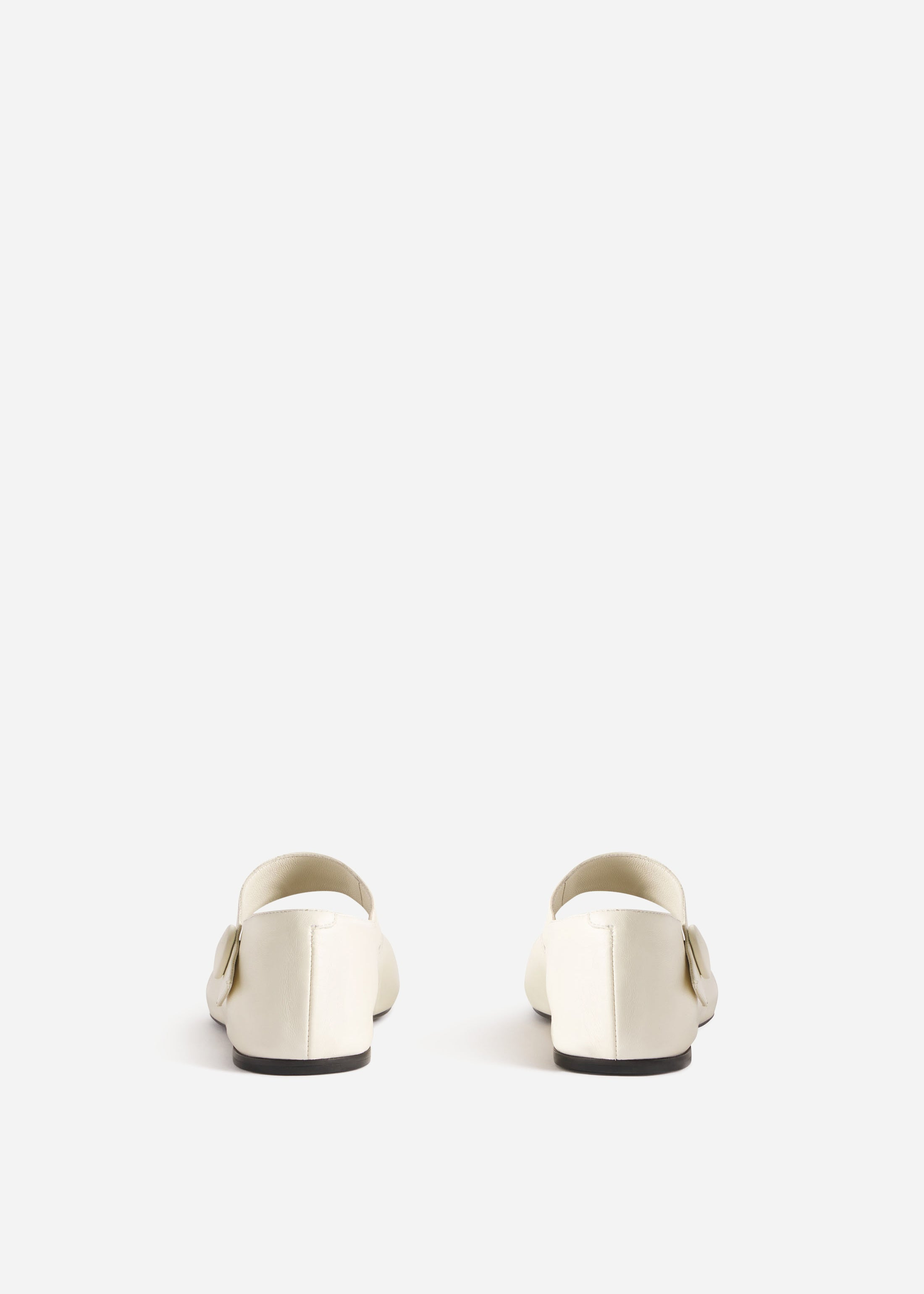 Mary Jane Ballerina Flat in Ivory - 3