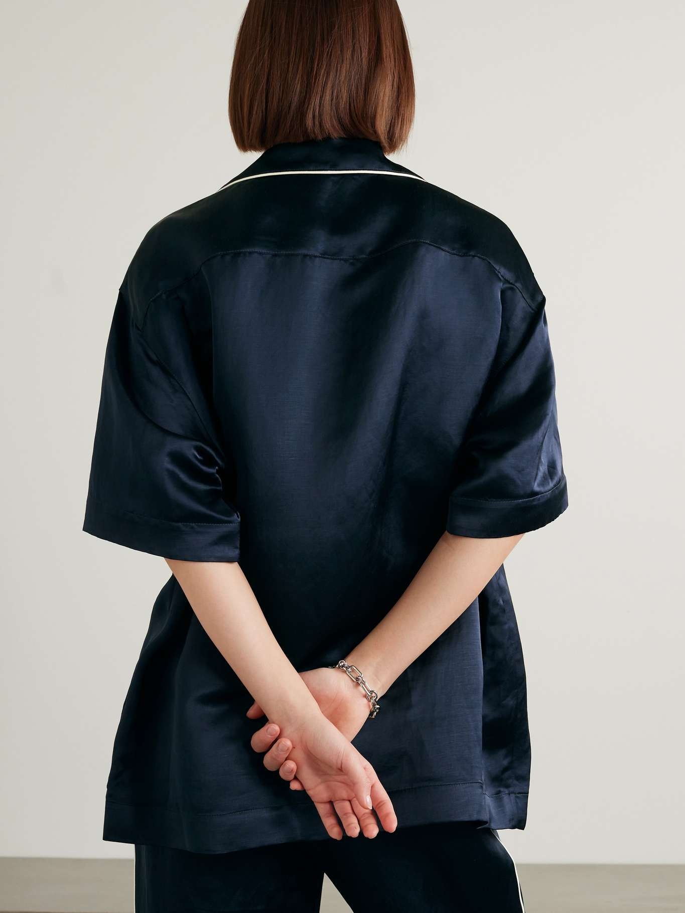 Embroidered linen-blend shirt - 3