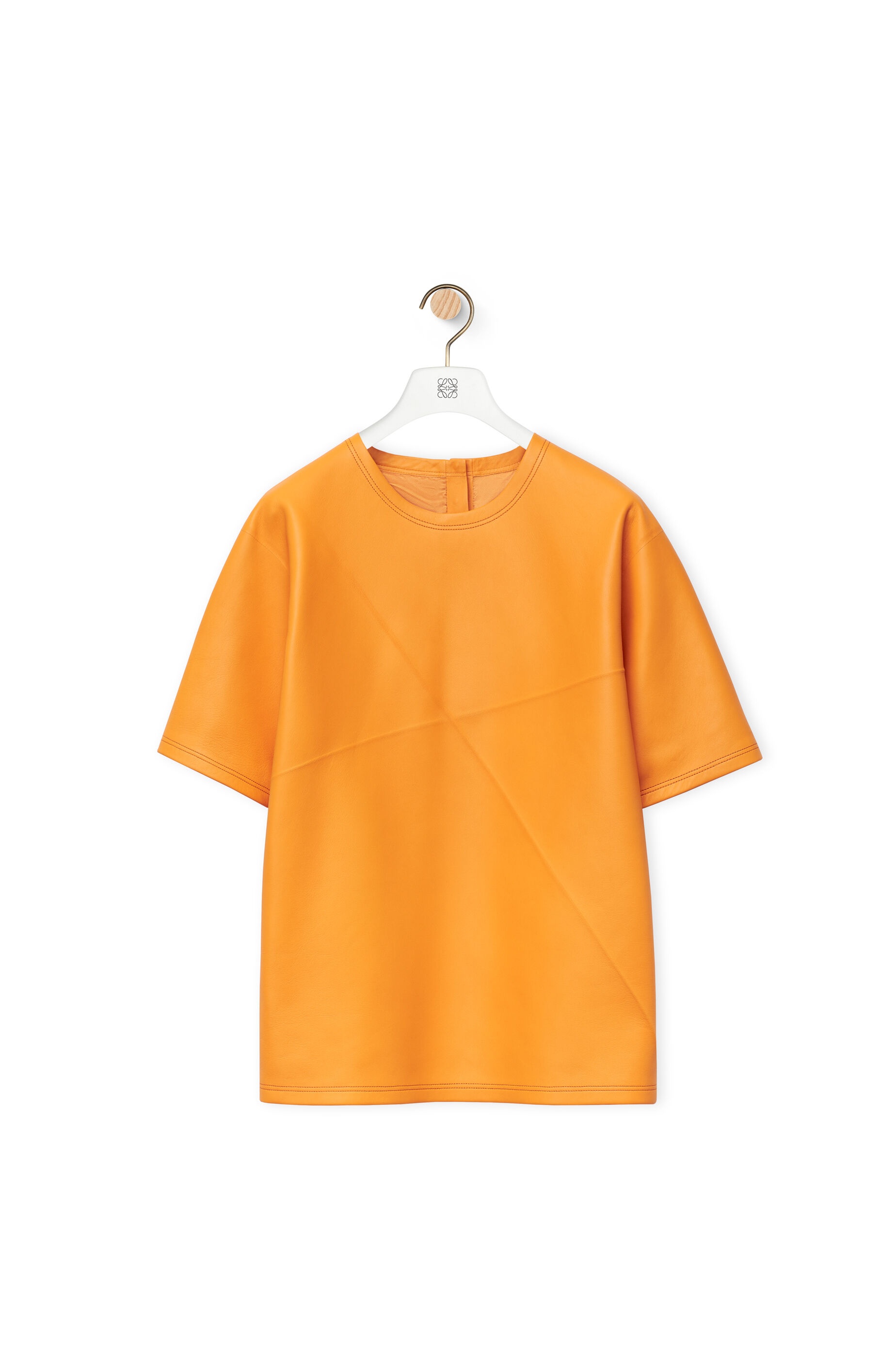 Pleated T-shirt in nappa lambskin - 1