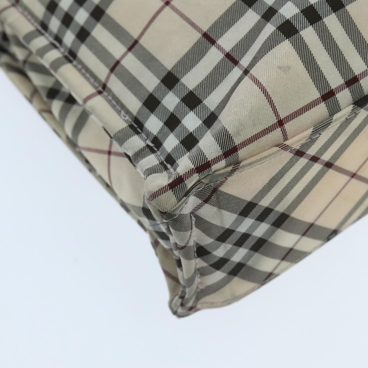 Burberry Nova Check Blue Label Hand Bag Nylon Beige Brown Silver - 11