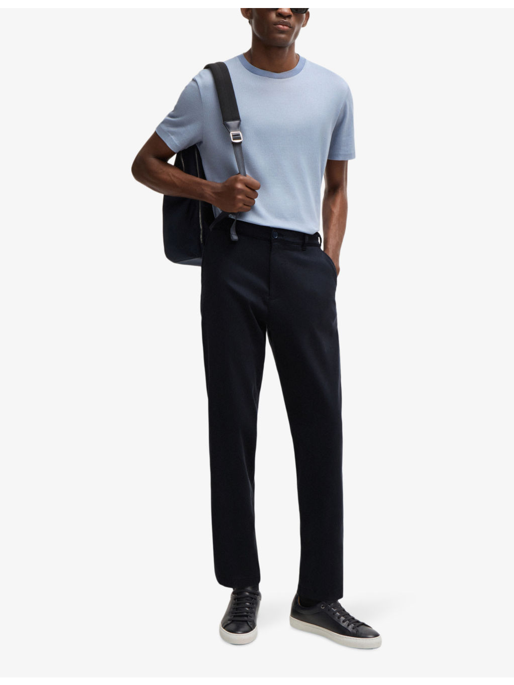 Tapered-leg tapered-fit stretch-woven trousers - 2