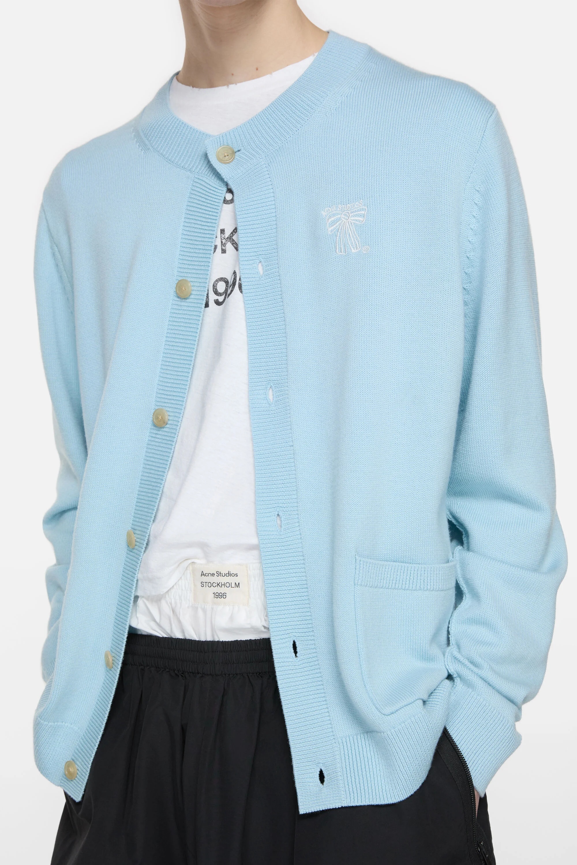 Crewneck cardigan - Ice blue - 4