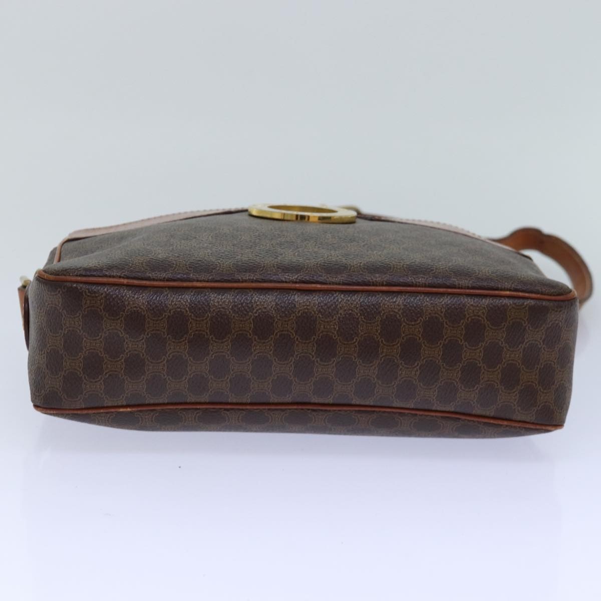 CELINE Macadam Canvas Shoulder Bag Pvc Leather Brown Gold - 9