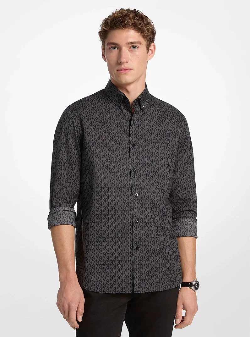 Signature Logo Stretch Cotton Shirt - 1