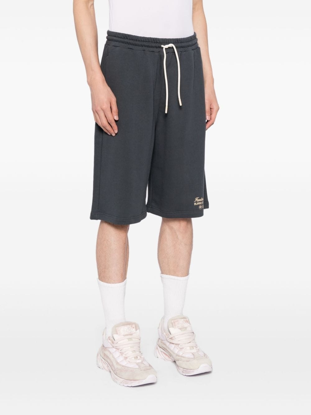 drawstring track shorts - 4
