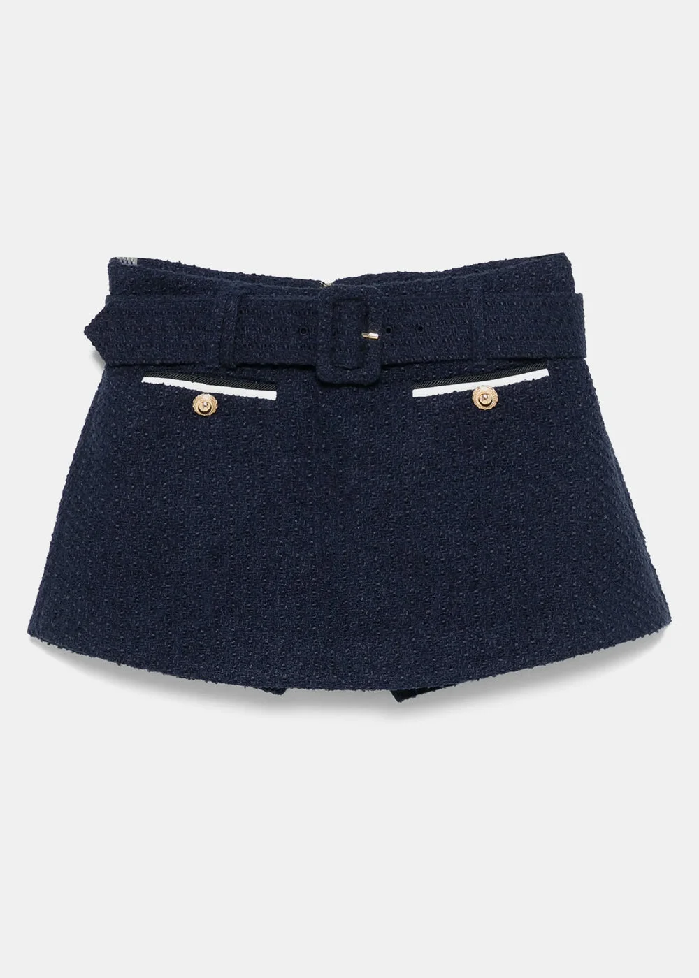 Navy Boucle Skirt - 1