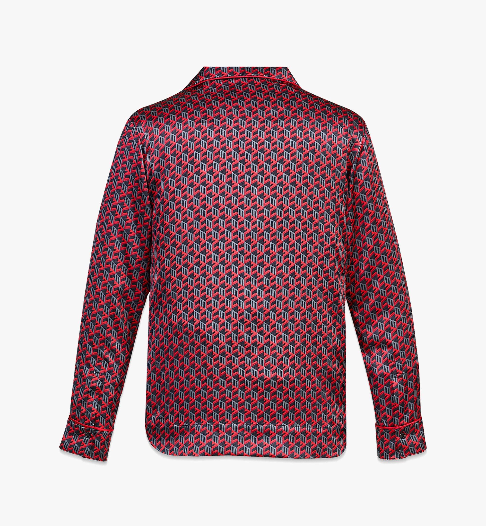Unisex Cubic Monogram Silk Satin Pajama Shirt - 3