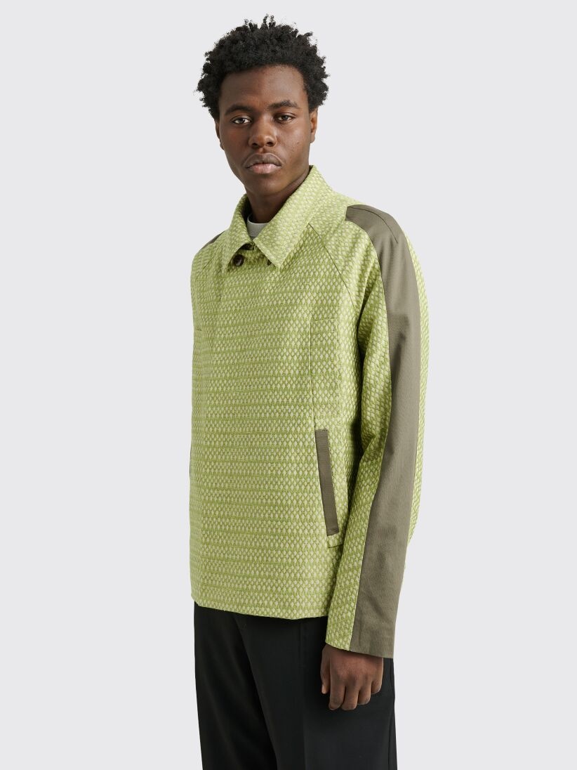 jacquard contrast-edge jacket - 3
