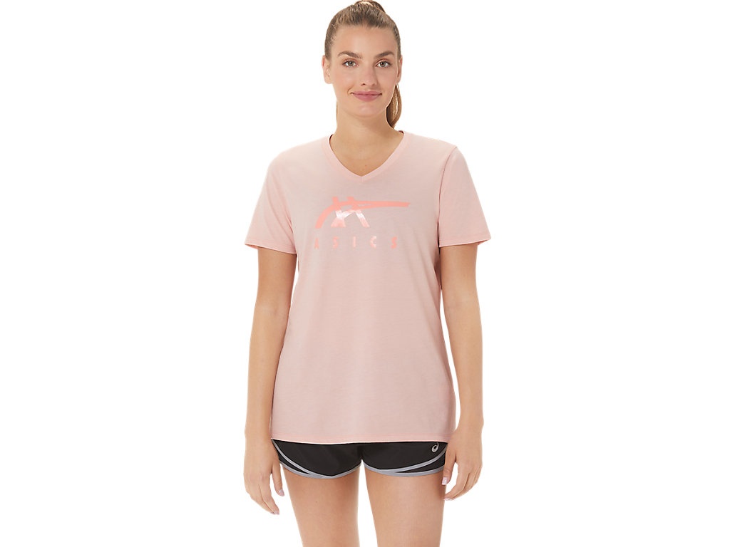 WOMEN'S ASICS STRIPES V-NECK - 1