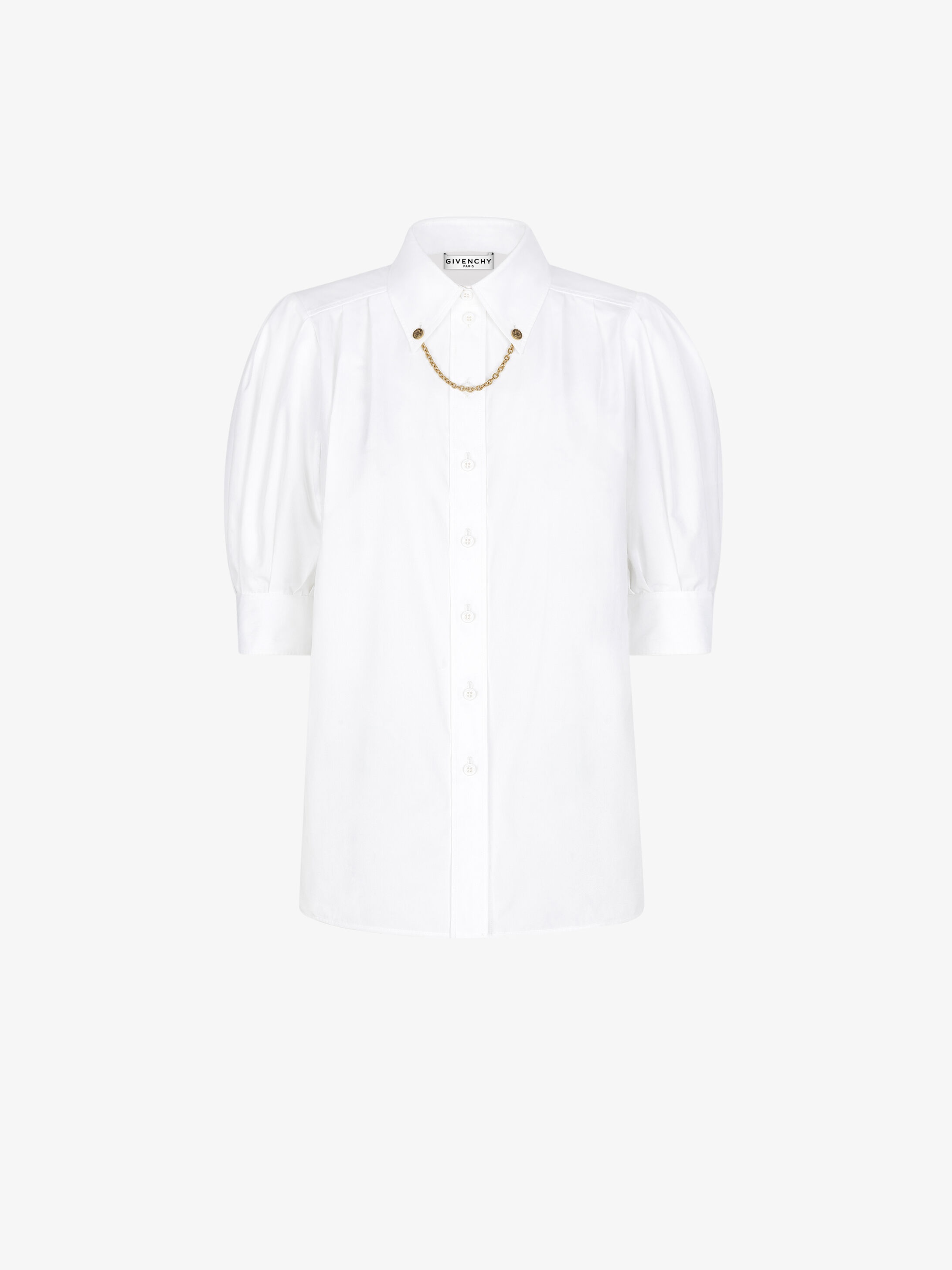 Shirt in cotton with chain collar - 1