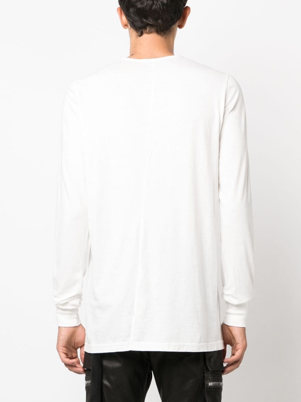 long-sleeve drawstring-hem cotton T-shirt - 4