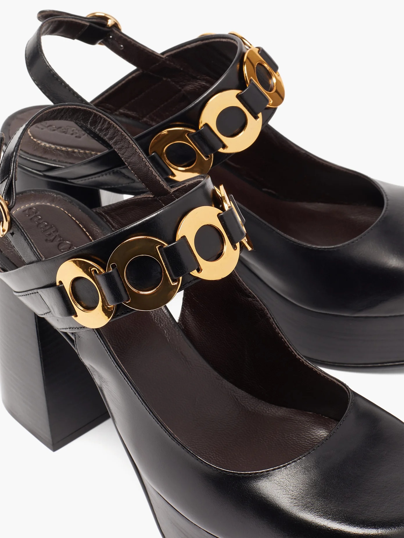 Leather platform sandals - 7