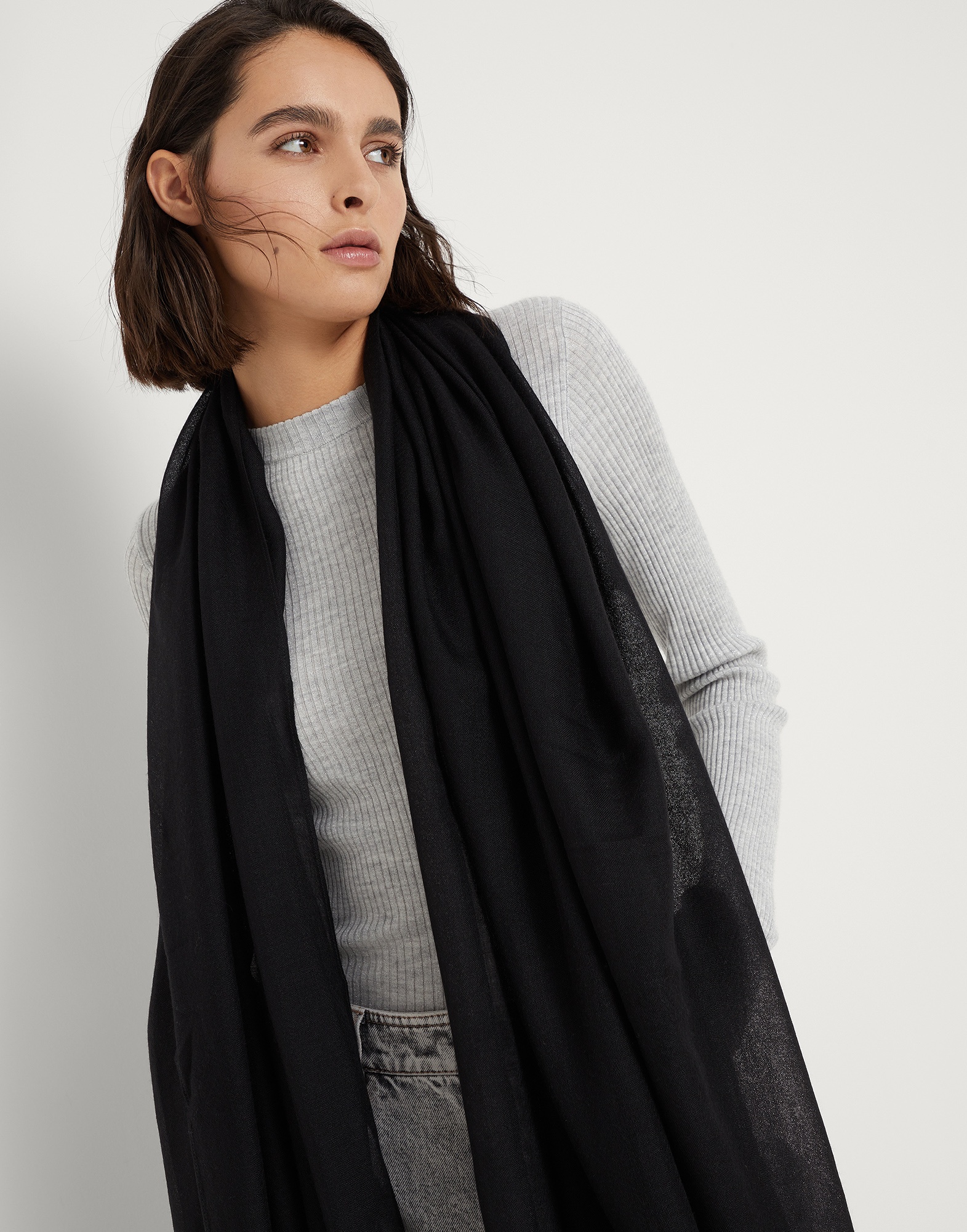 Cashmere and silk scarf - 4
