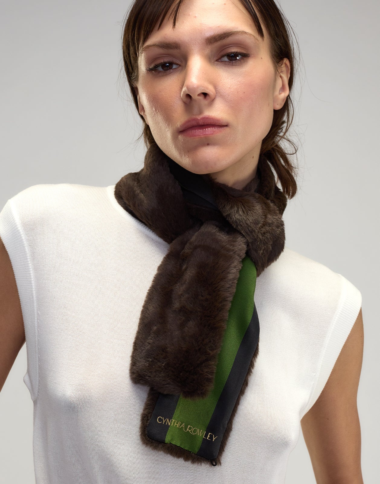 Out East Faux Fur Silk Scarf - 2