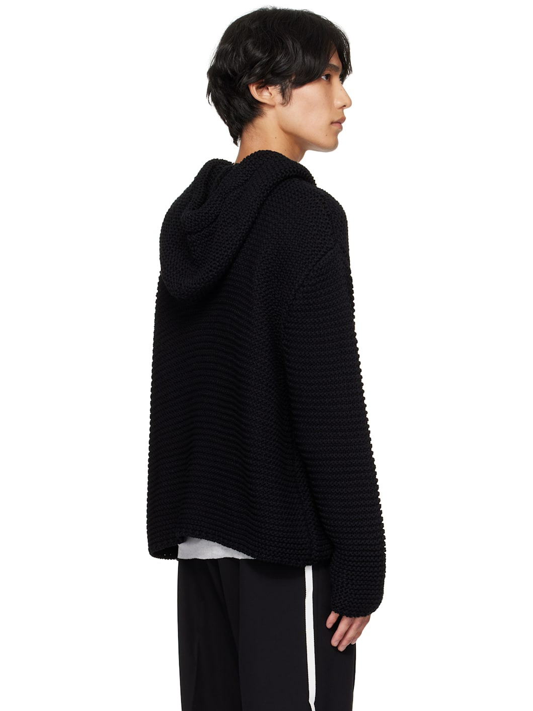 Black Cropped Hoodie - 3