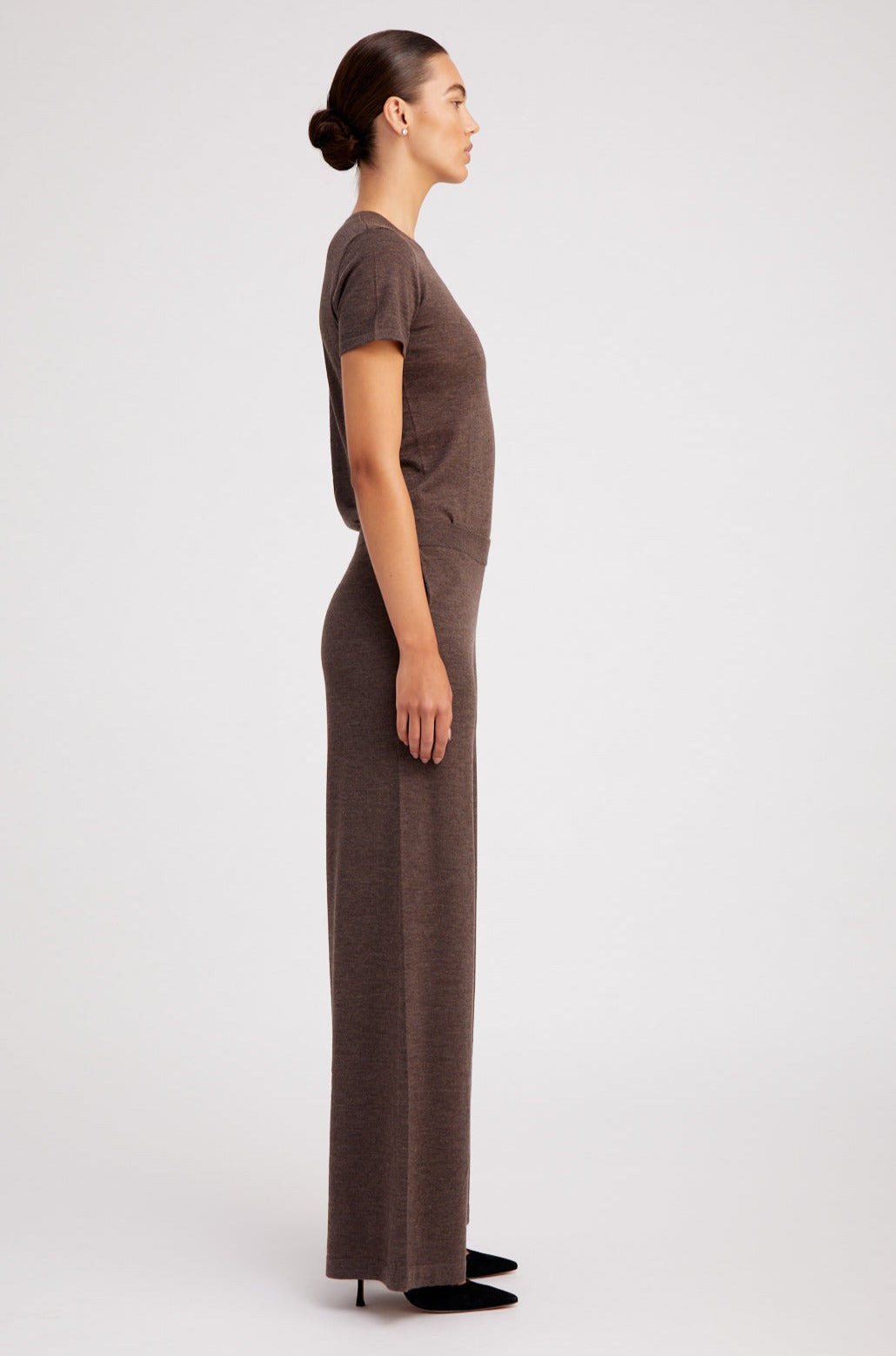 HEATHER BROWN ULTRA FINE CASHMERE TEE - 4