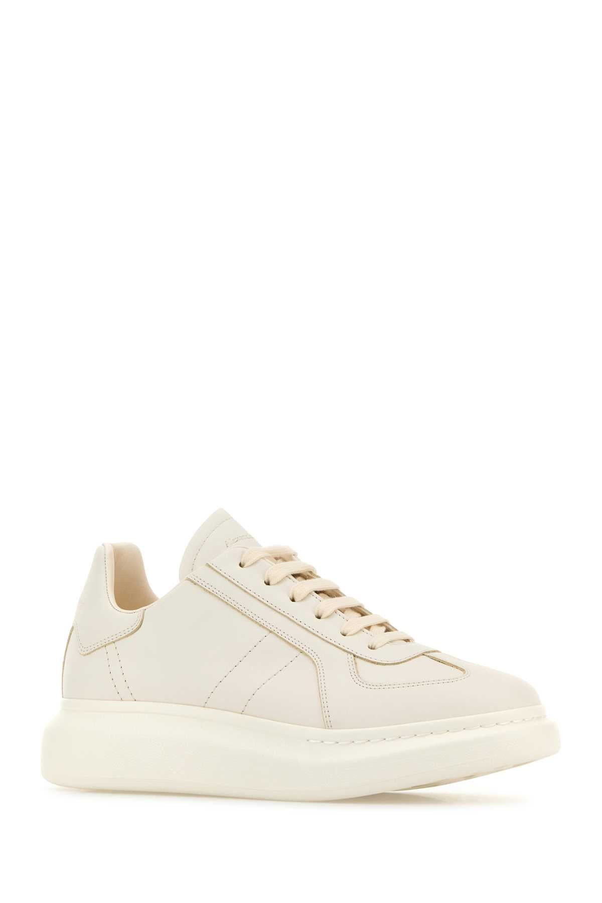 Alexander Mcqueen Men White Leather Sneakers - 2