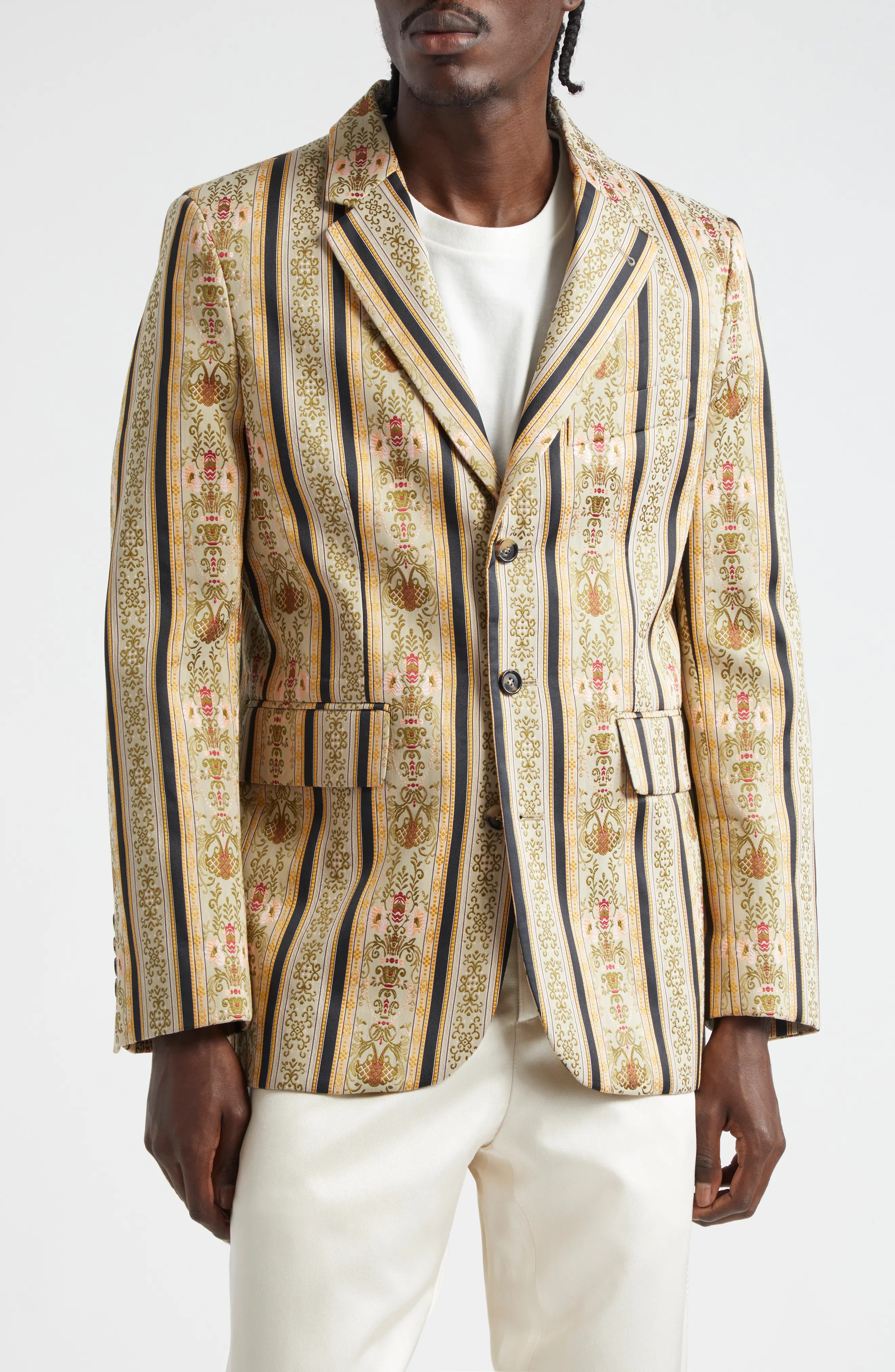 Floret Brocade Sport Coat - 1