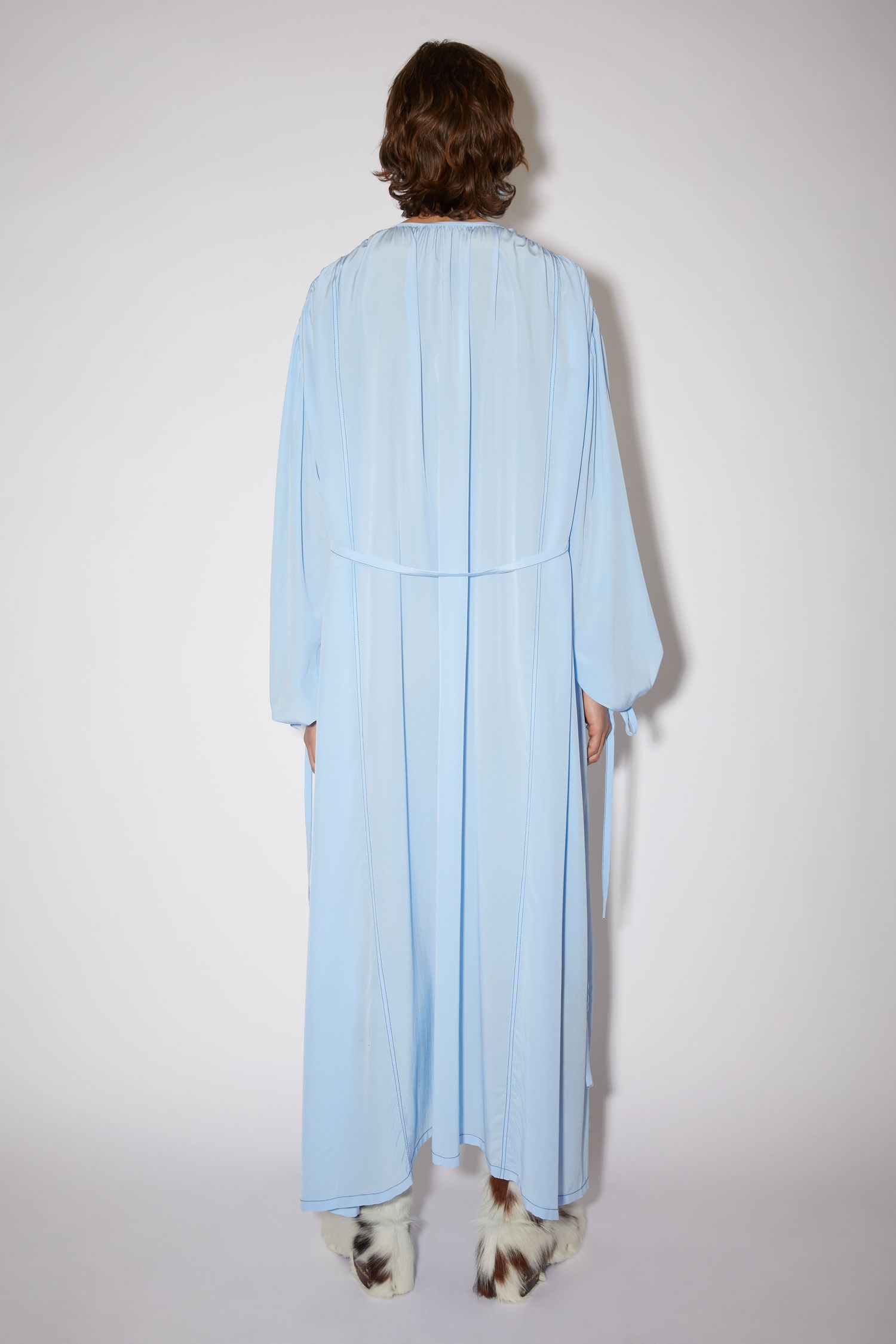 Crepe de chine dress - Sky blue - 3