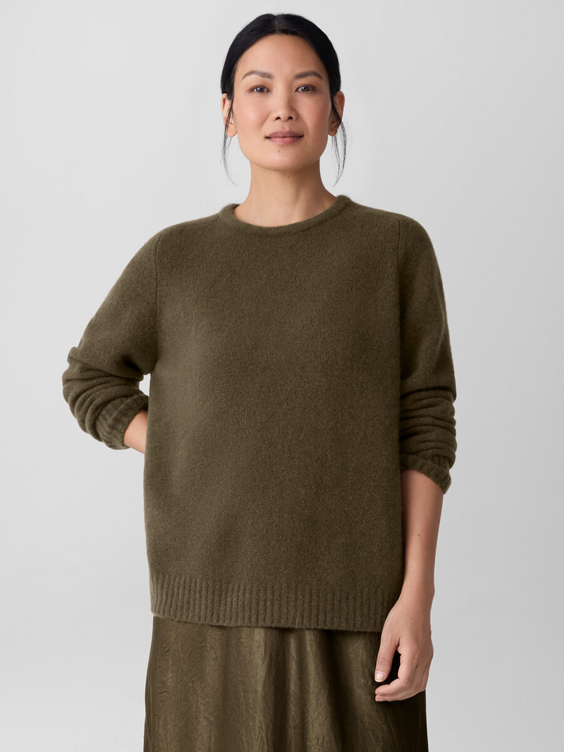 EILEEN FISHER Cashmere Silk Boucle Bliss Crew Neck Long Top outlook