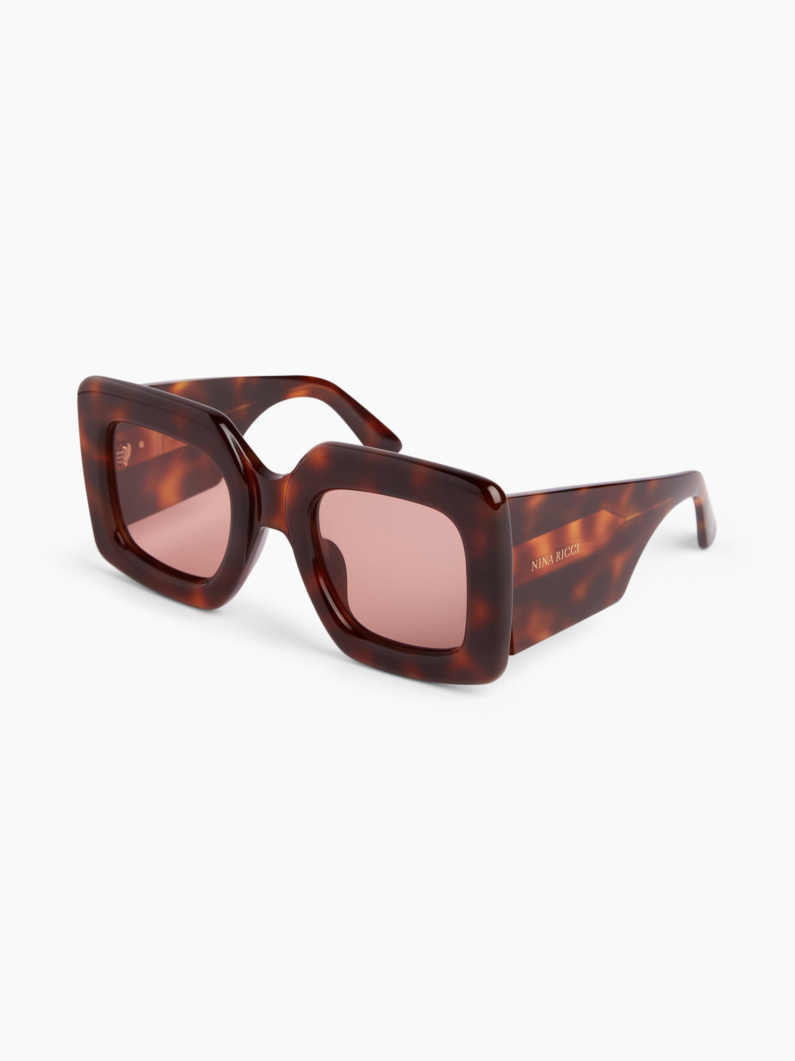 Precious square shiny havana Sunglasses - 4