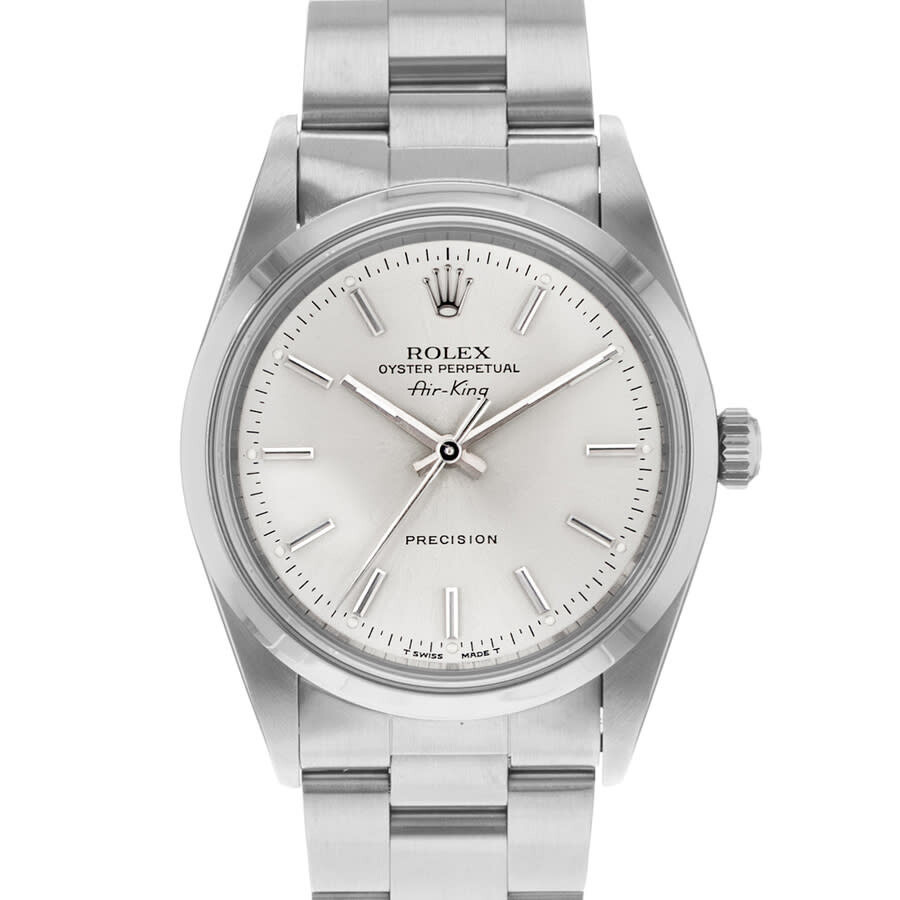 Pre-owned Rolex Air King Automatic Chronometer Silver Dial Men's Watch 14000 SSO - 1