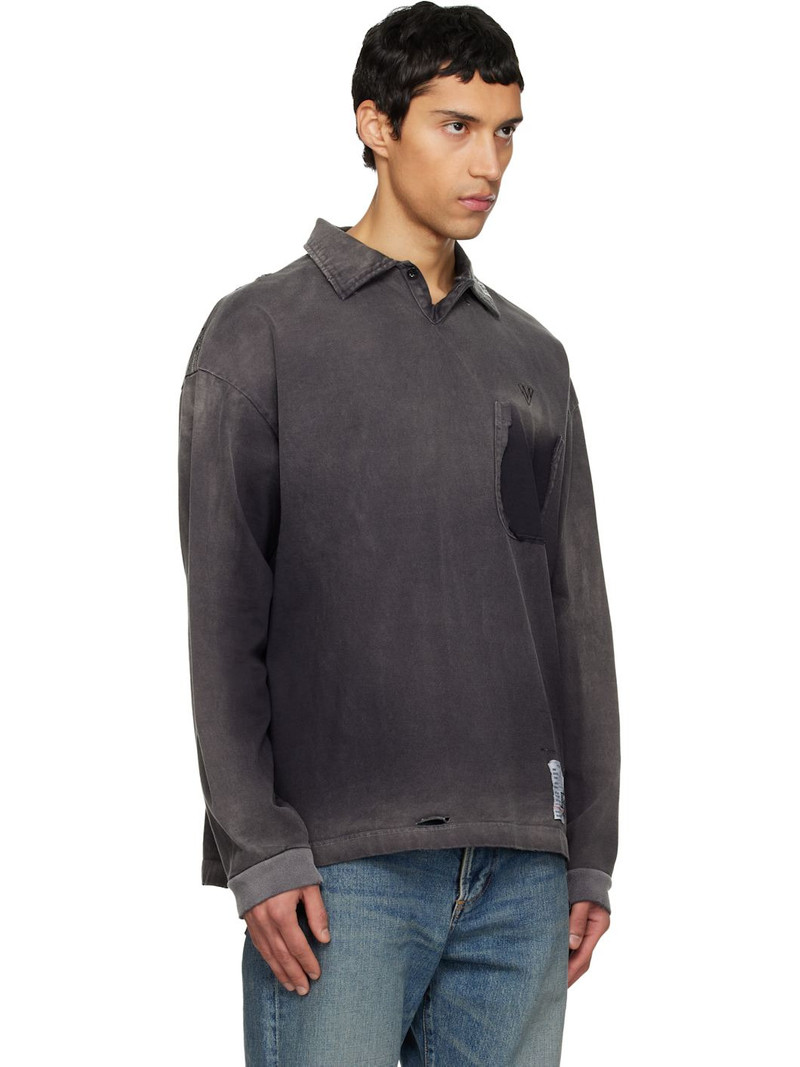 Black Sun Faded Long Sleeve Polo 2