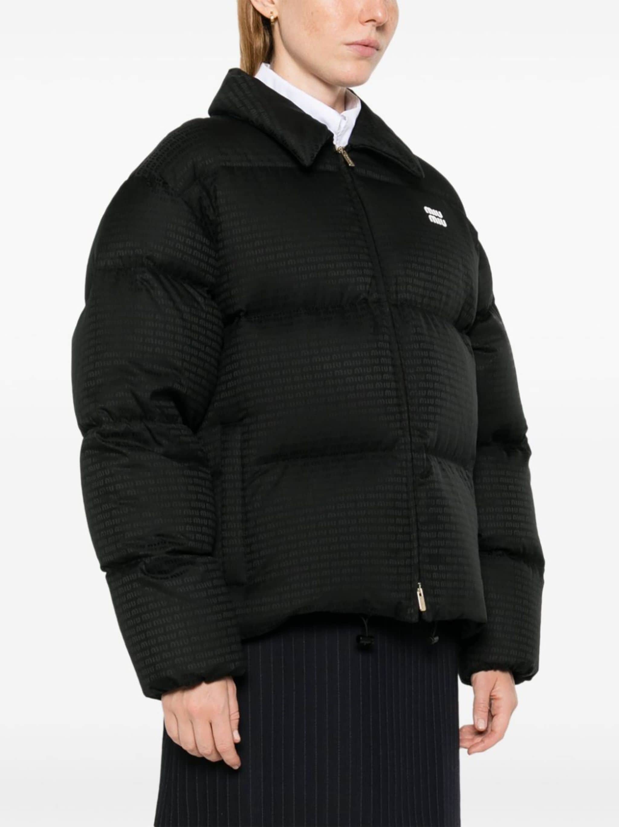 logo-appliqué puffer jacket - 3