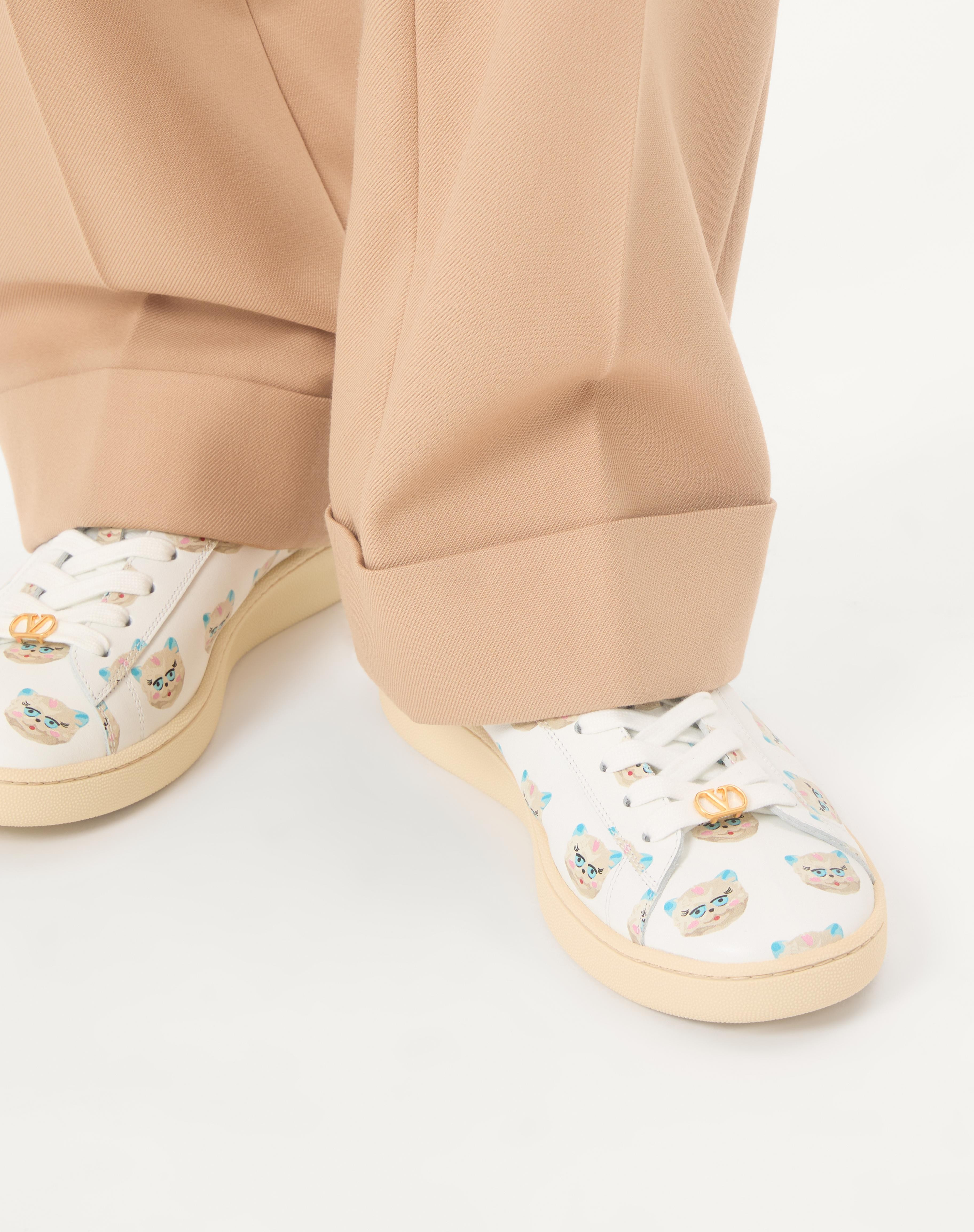 ROYCO SNEAKER IN NAPPA CALFSKIN WITH LE CHAT DE LA MAISON MOTIF - 2
