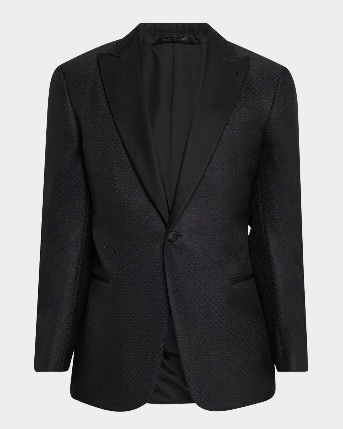Men's Honeycomb Satin Peak Lapel Dinner Jacket - 1