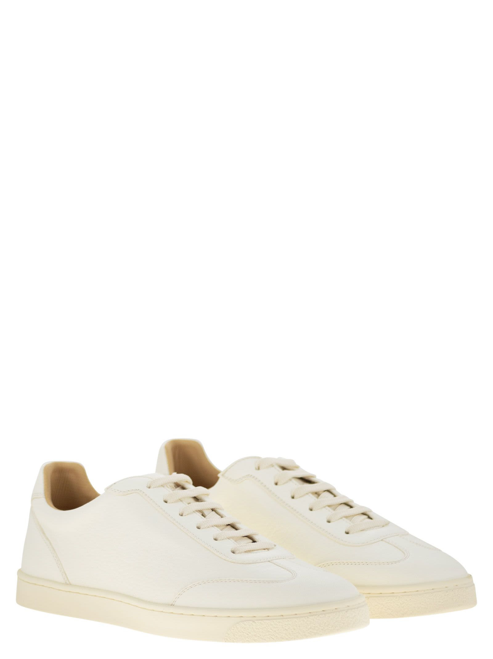 Brunello Cucinelli Men Deerskin Trainers With Latex Sole - 4