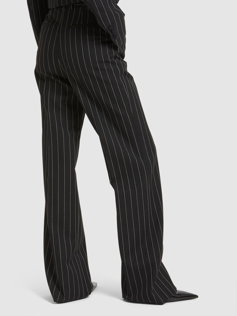 Wool pinstriped flare pants - 3