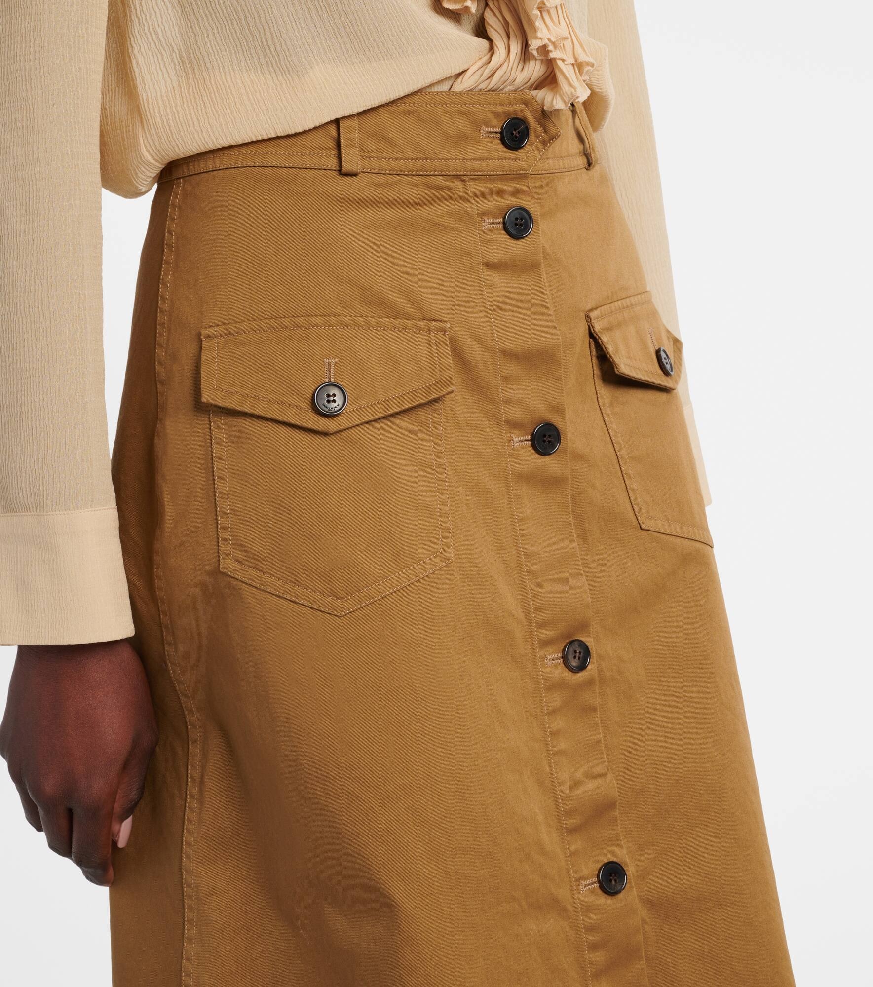 Cotton serge midi skirt - 4