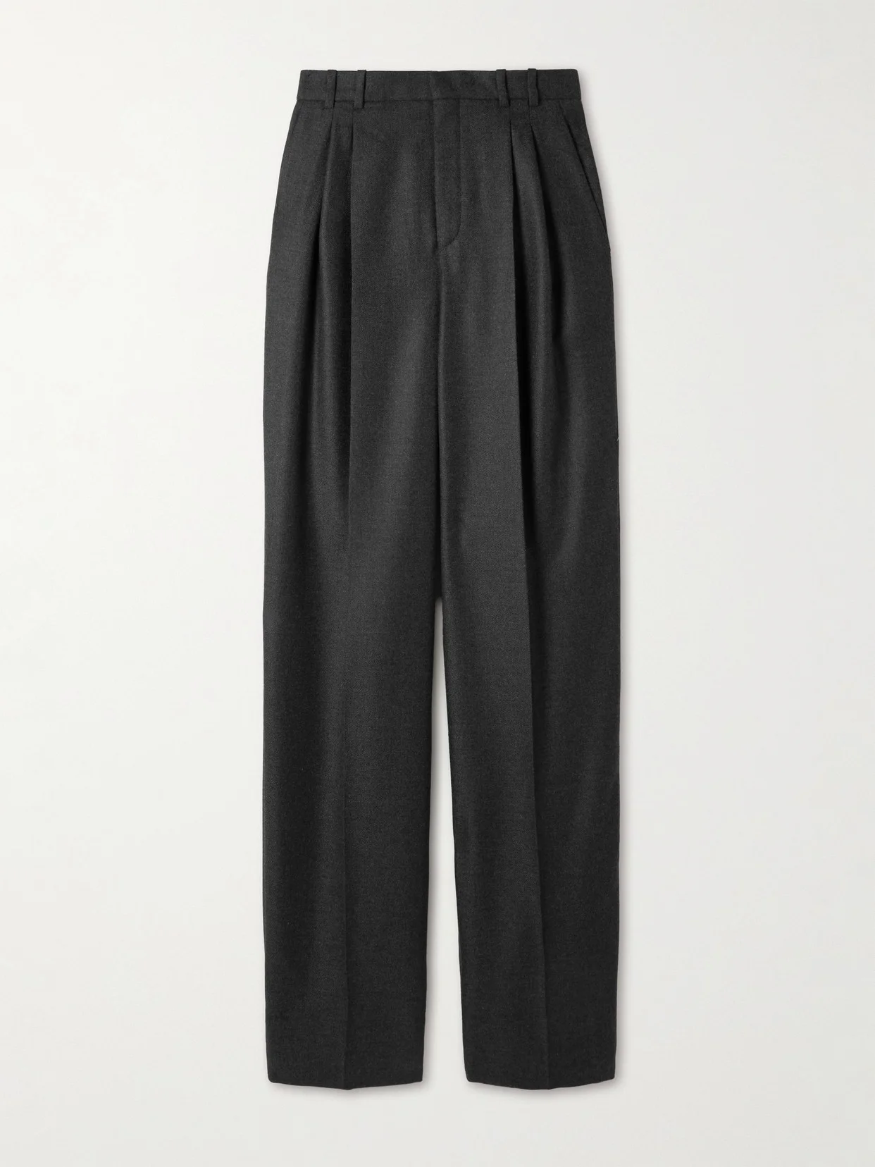 Pleated Cashmere-twill Wide-leg Pants - 1